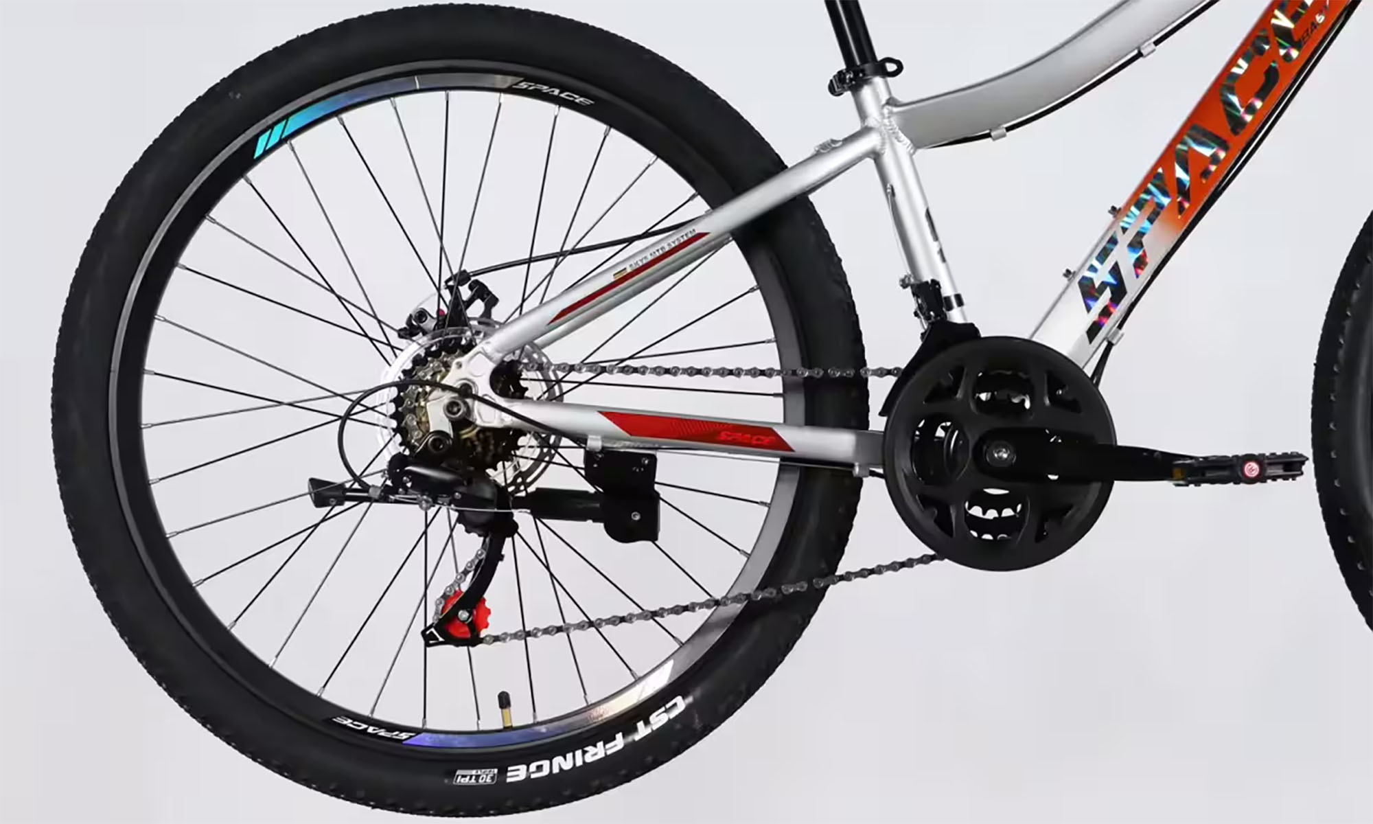 Велосипед SPACE LYRA DD FR 24", размер XXS, рама 11", год 2026, помаранчево-сріблястий 2