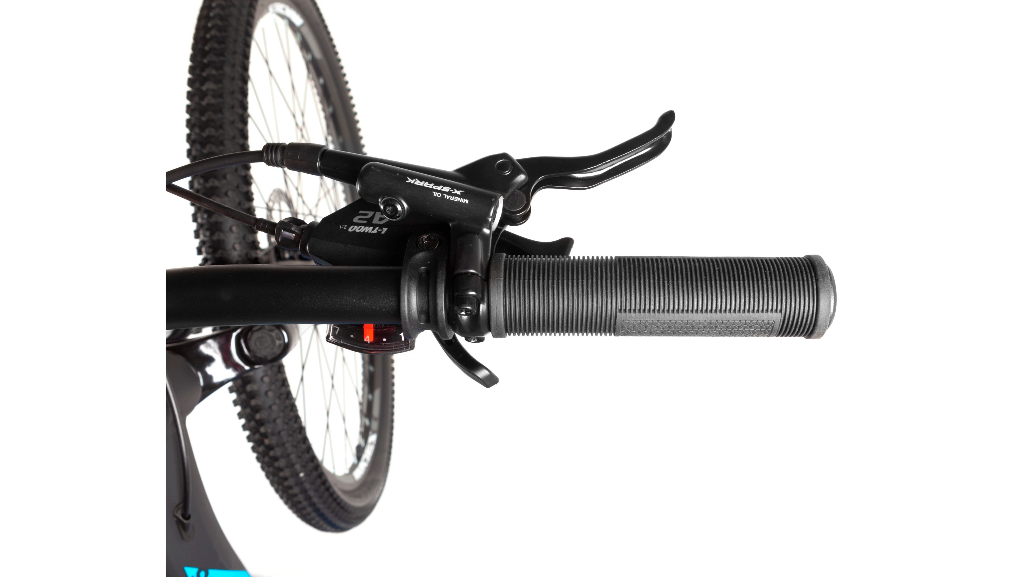 Фотографія Велосипед Trinx M100 Elite Mages 27.5" розмір S рама 16 2022 Matt-Black-White-Blue 3