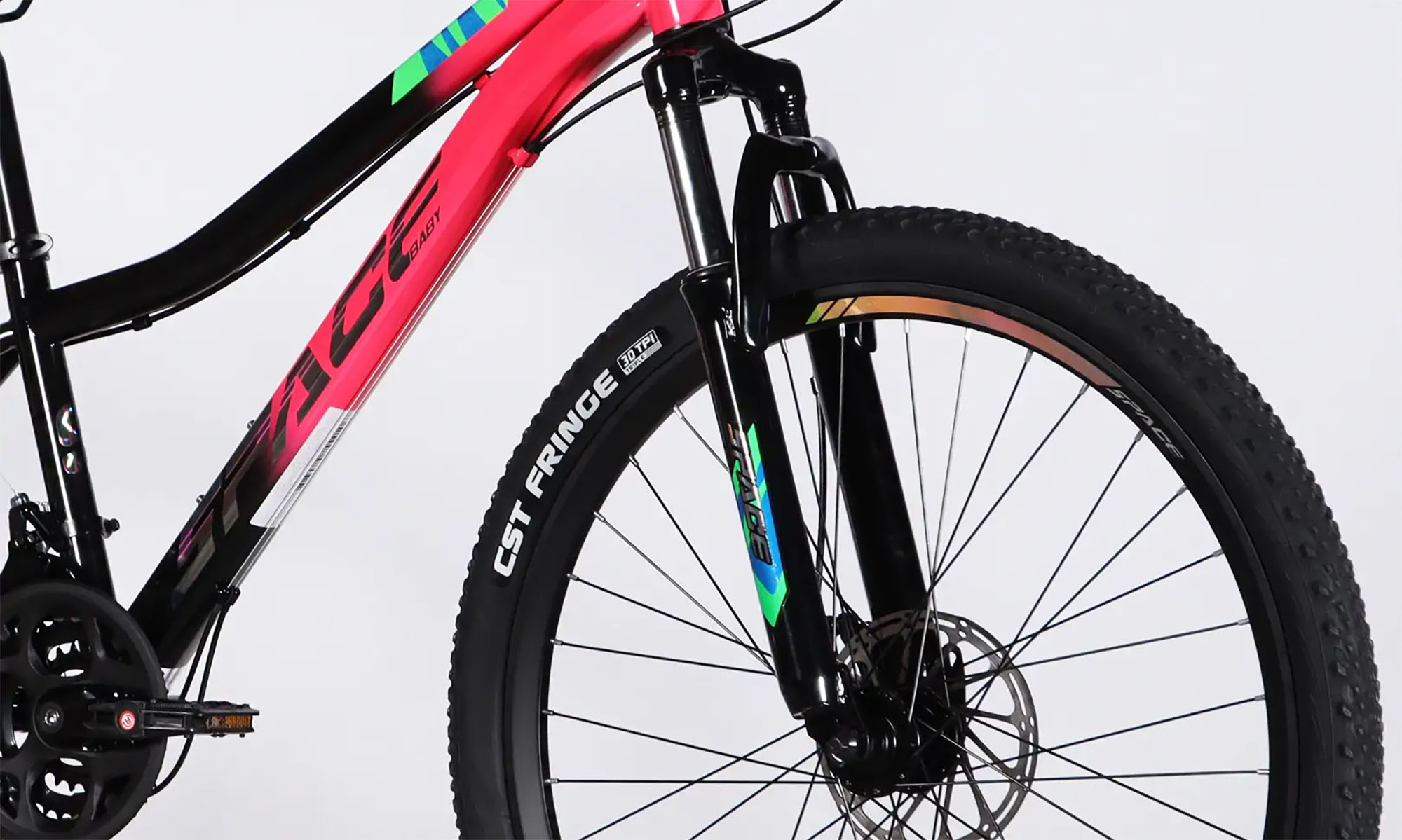 Велосипед SPACE AURORA DD FR 26", розмір XS, рама-13", рік 2026, рожево-чорний 2 Велосипед SPACE AURORA DD FR 26", розмір XS, рама-13", рік 2026, рожево-чорний 2