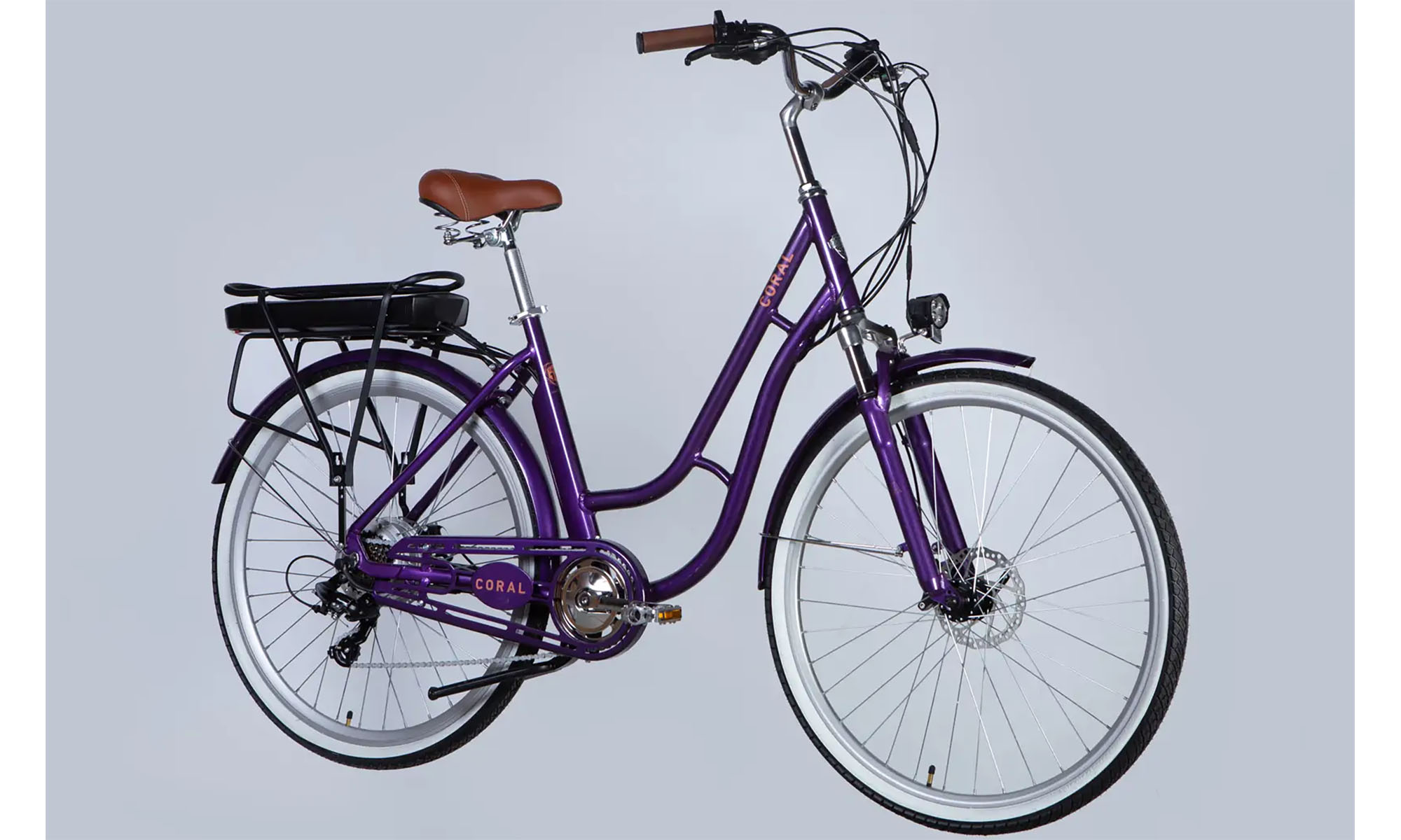 Велосипед с электроприводом Dorozhnik eCORAL DD FR 28", размер L, рама-19", 48B, 13А*ч, 500Вт, год 2026, фиолетово-синий 3