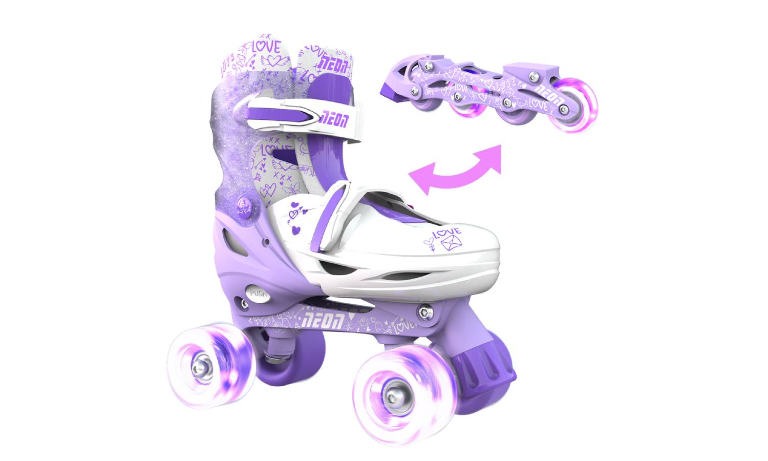 Роликовые коньки Neon Combo, размер 34-37, сиреневый 2