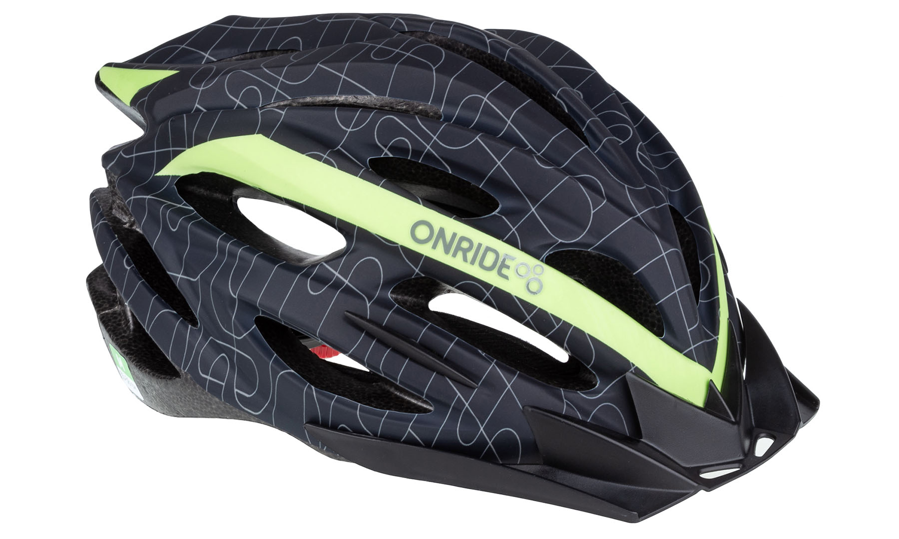 Фотографія Шлем ONRIDE Grip черный/зеленый размер M (55-58 см)