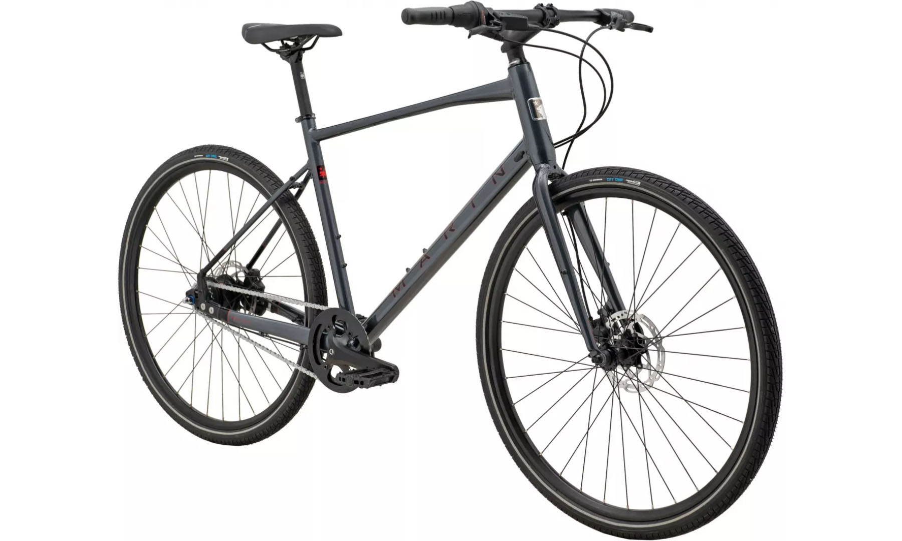 Фотографія Велосипед 28" Marin Presidio 2 розмір рами S 2024 Gloss Charcoal/Black/Black Red 3