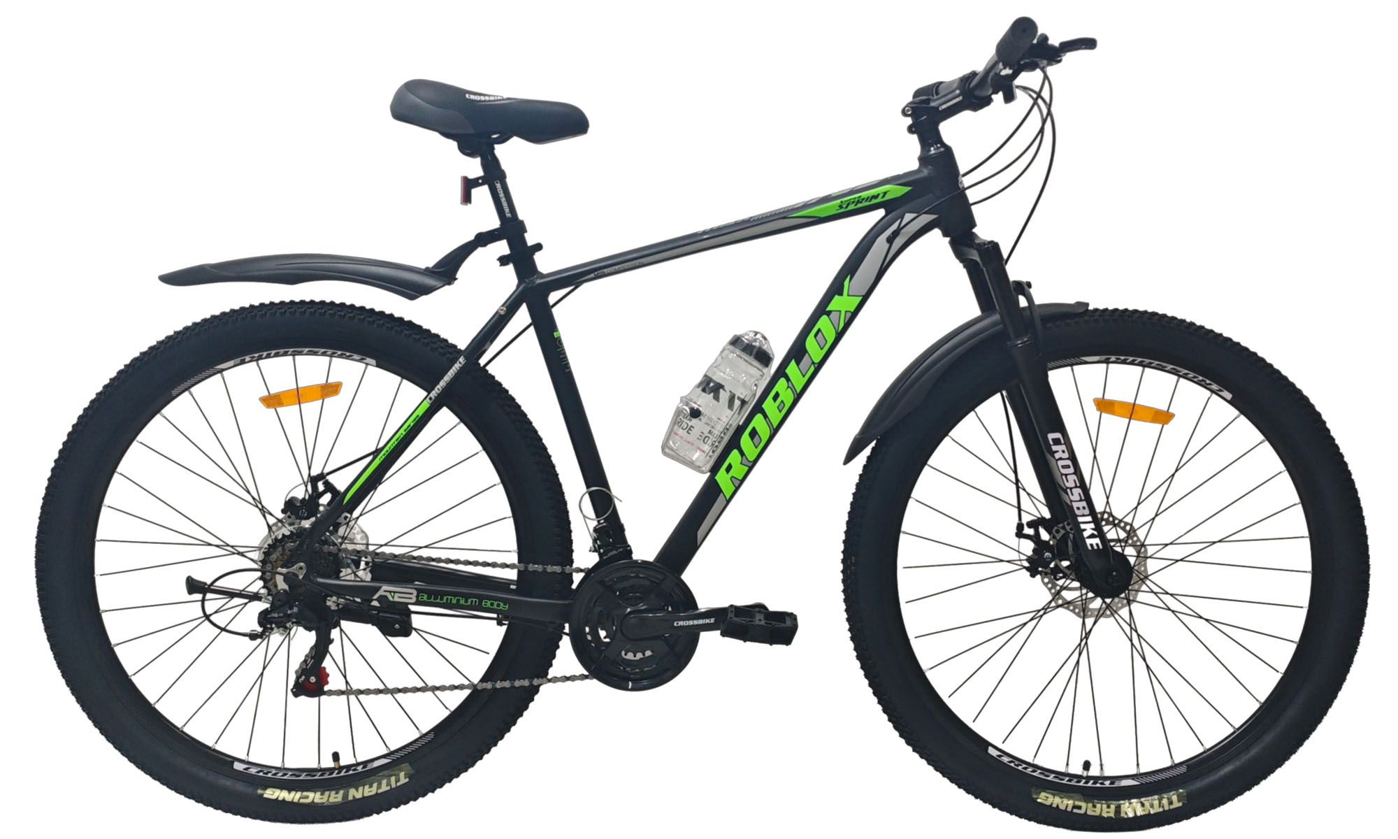 Велосипед CrossBike Roblox 29", размер XL, рама 21", год 2026, Черный-Зеленый Велосипед CrossBike Roblox 29", размер XL, рама 21", год 2026, Черный-Зеленый