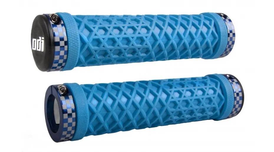 Грипсы ODI Vans® Lock-On Grips голубые с бело-синими замками Грипсы ODI Vans® Lock-On Grips голубые с бело-синими замками