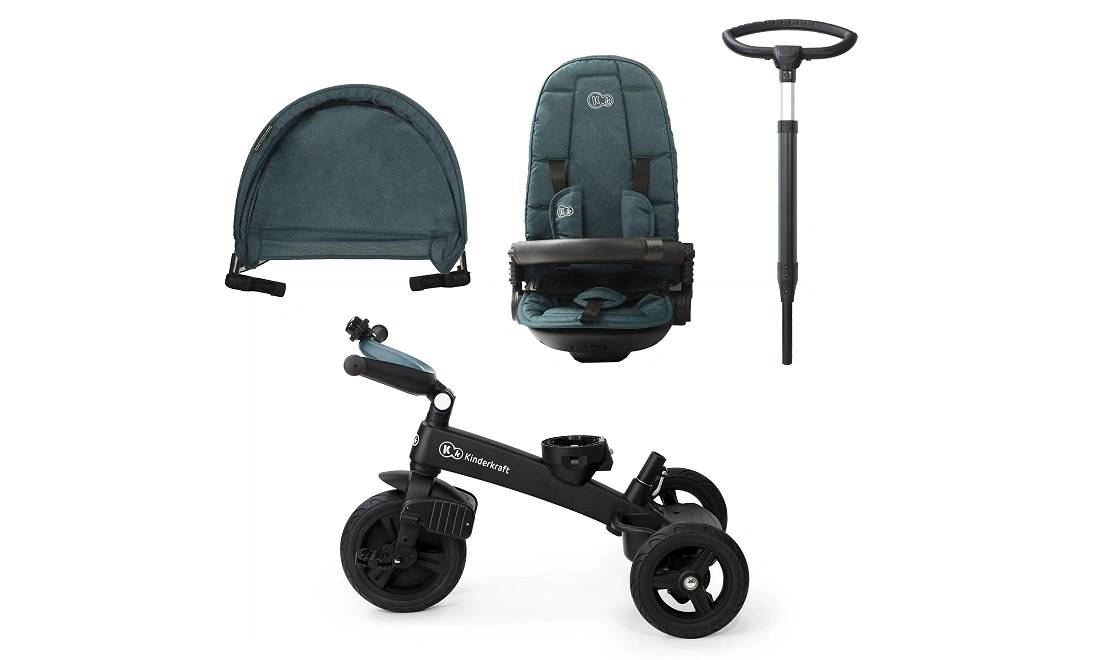 Трехколесный велосипед Kinderkraft Easytwist Midnight Green 12