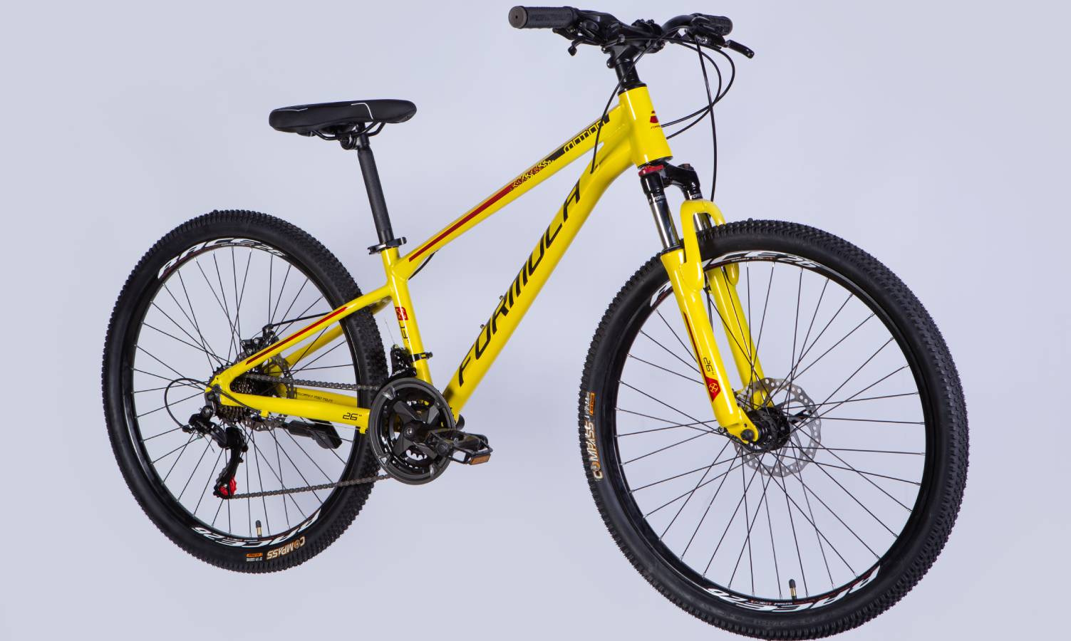 Фотография Велосипед Formula MOTION DD 26" размер XS рама 13" 2025 желто-черный 2