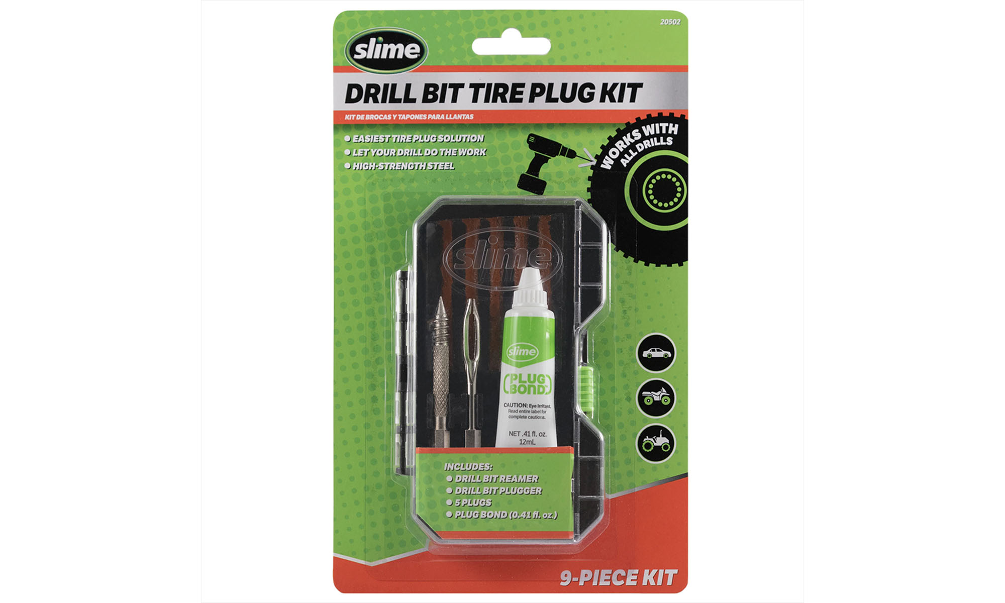Ремкомплект для бескамерки Slime Tubeless Tire Plug Drill Bit Kit Ремкомплект для бескамерки Slime Tubeless Tire Plug Drill Bit Kit