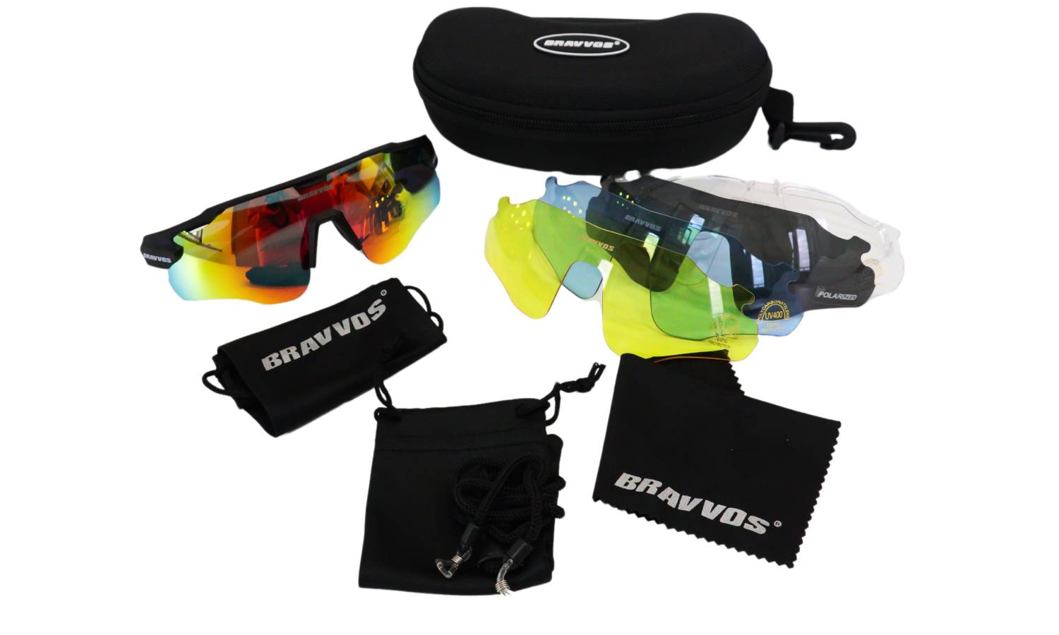 Велоочки BRAVVOS SS-956 с сменными линзами, черные 3