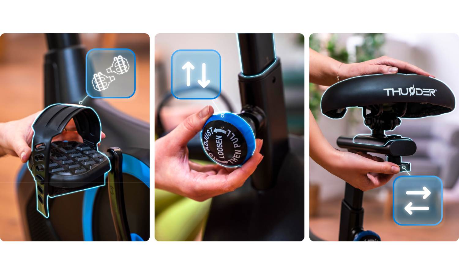 Велотренажер электромагнитный TRIX THUNDER черно-синий 5