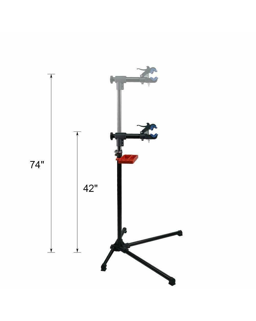 Фотография Стойка складная для велосипеда Bike Repair Stand с полкой, сталь, черная 5