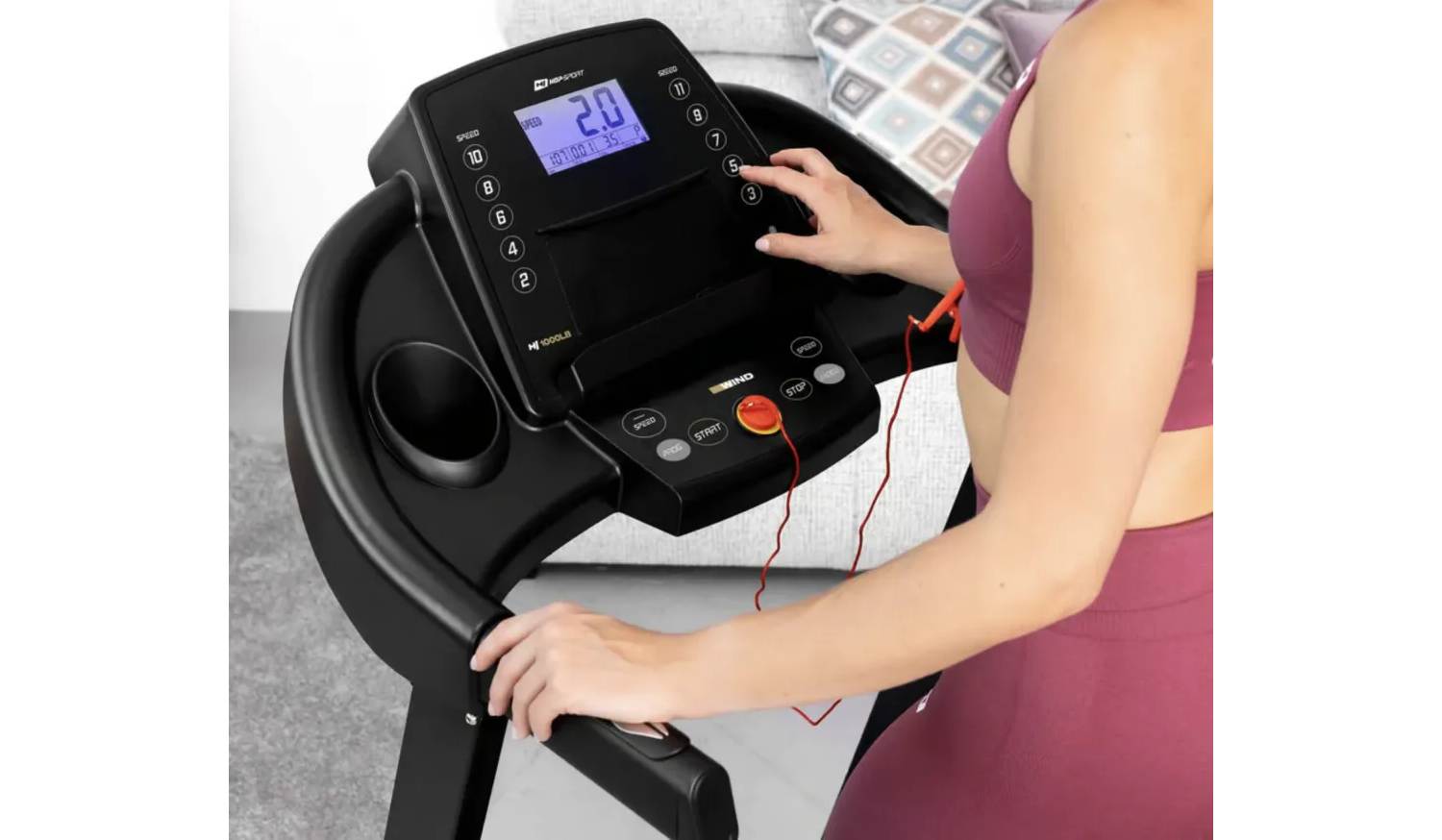 Бігова доріжка Hop-Sport HS-1000LB Wind сірий 4