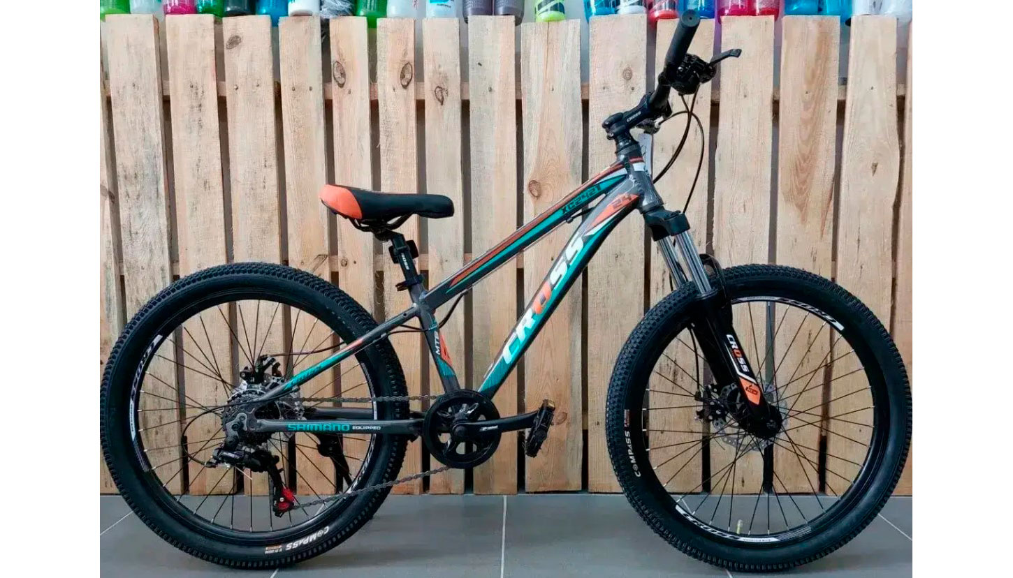 Фотография Велосипед Cross XC2421 24" размер XXS 2022 Серо-зеленый