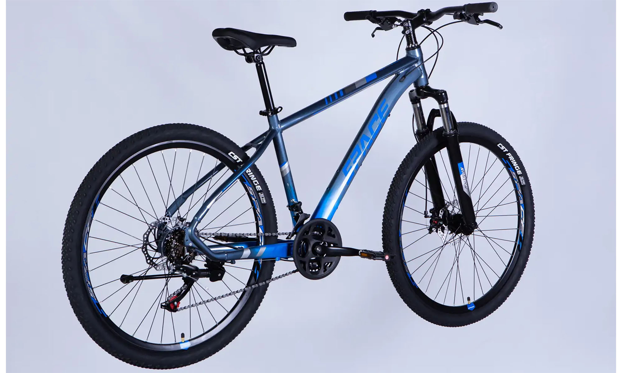 Велосипед SPACE MERCURY DD FR, 27.5", размер M, рама 17", год 2026, серо-синий 3
