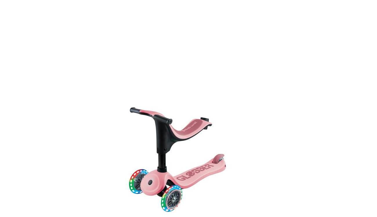 Фотография Самокат GLOBBER GO UP SPORTY со светящимися колёсами, пастельный розовый, 1+ 2
