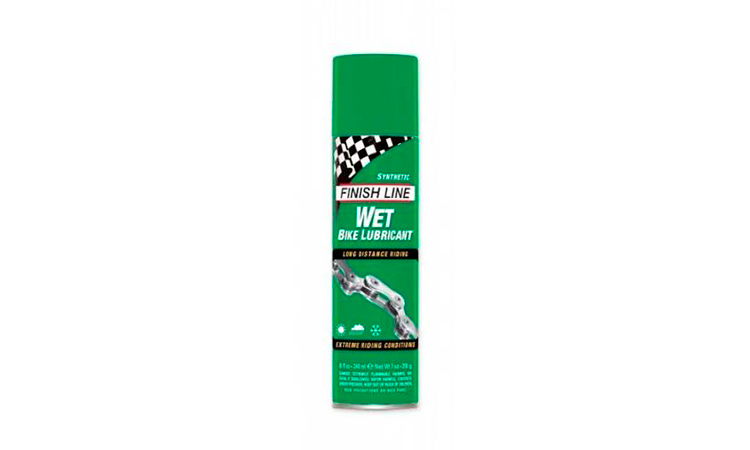 Фотография Смазка Finish Line жидкая Wet Lube (Cross Country) для влажных погодных условий, 235 мл, аэрозоль, Зеленый