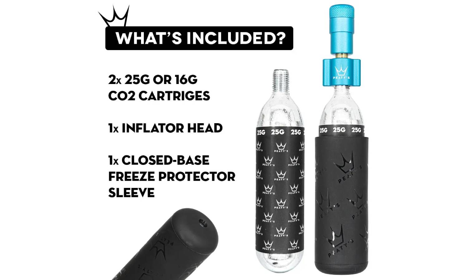 Насос Peaty's Holeshot CO2 Tyre Inflator, MTB 25g, Black 5 Насос Peaty's Holeshot CO2 Tyre Inflator, MTB 25g, Black 5