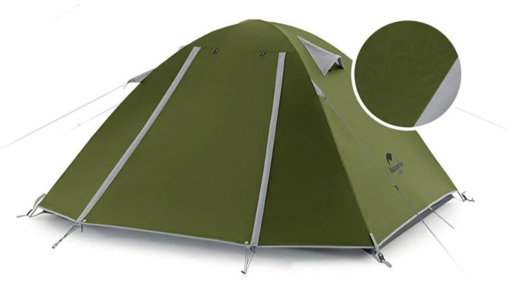 Палатка двухместная Naturehike P-Series II (NH18Z022-P) 210T/65D, темно-зелений 3 Палатка двухместная Naturehike P-Series II (NH18Z022-P) 210T/65D, темно-зелений 3