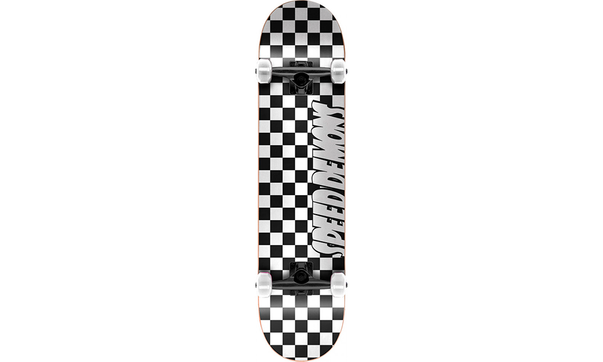 Фотографія Скейтборд Speed ​​Demons Checkers Complete 80 х 20 см Чорно-білий