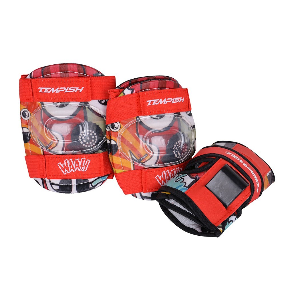 Фотография Комплект детский Tempish MONSTER Baby skate (ролики, рюкзак, защита конечностей, шлем), размер 34-37 Красный 3