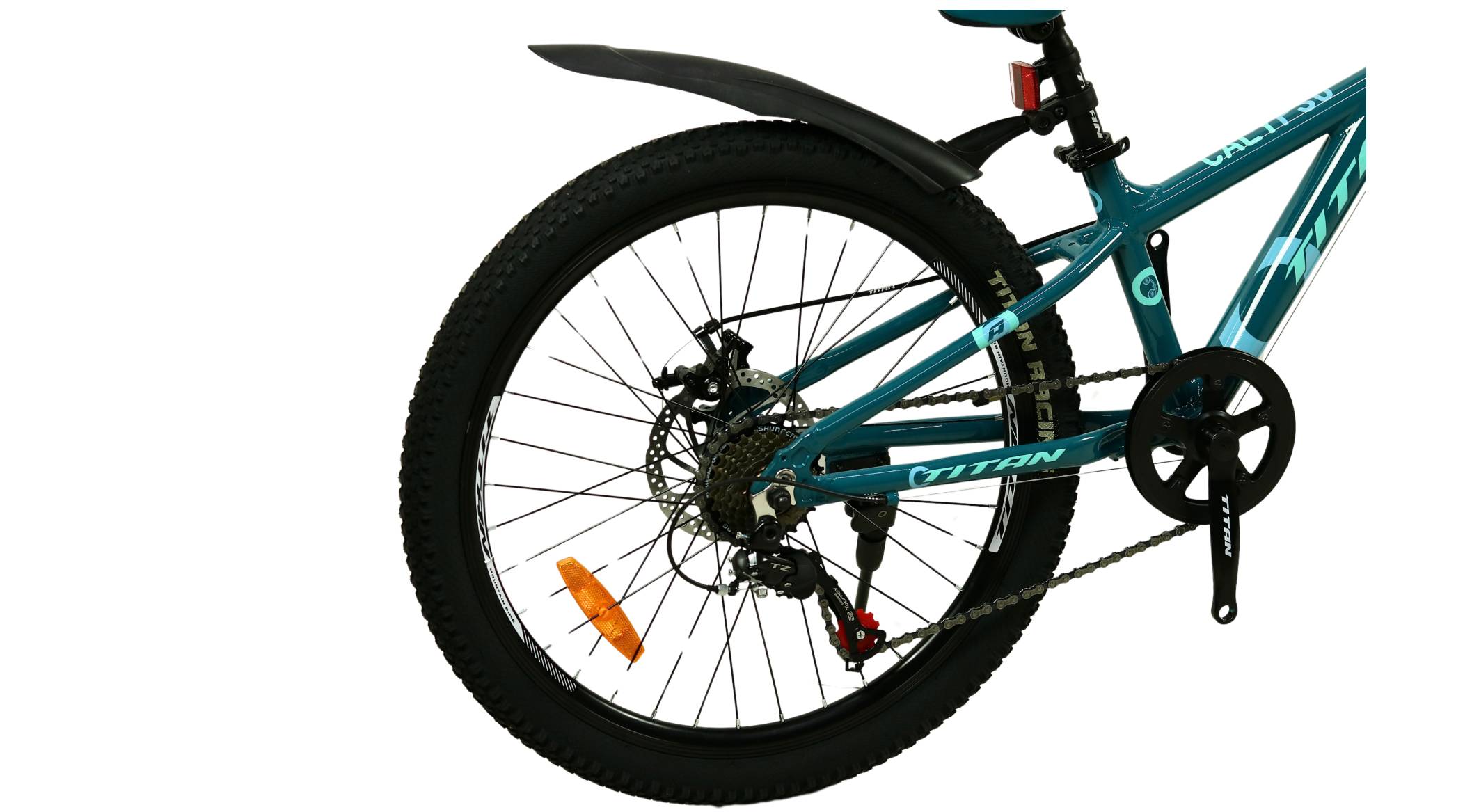 Фотография Велосипед Titan Calypso 24", размер XXS рама 11" (2022), Зелено-голубой 3