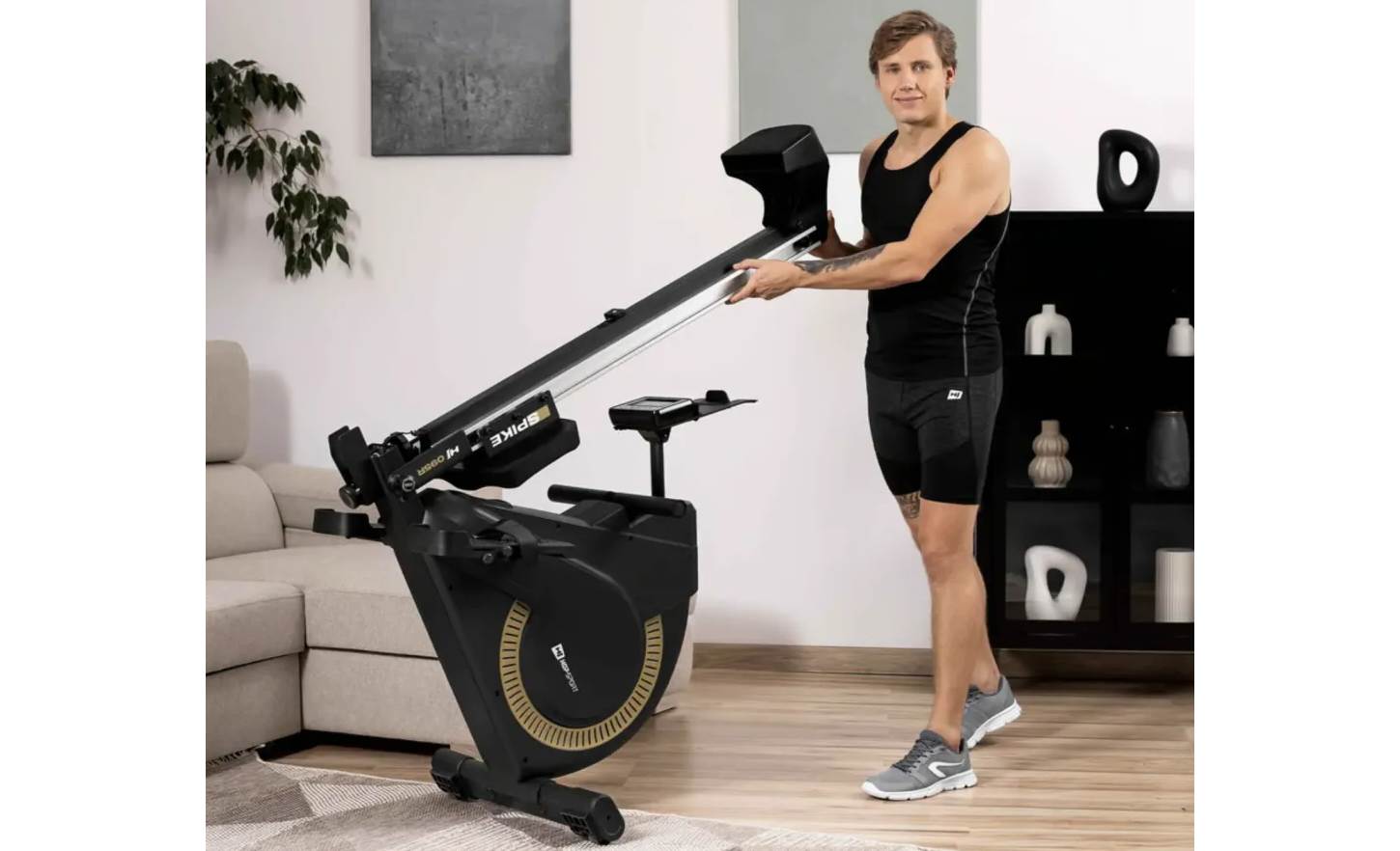 Гребной тренажер Hop-Sport HS-095R Spike золотой 3