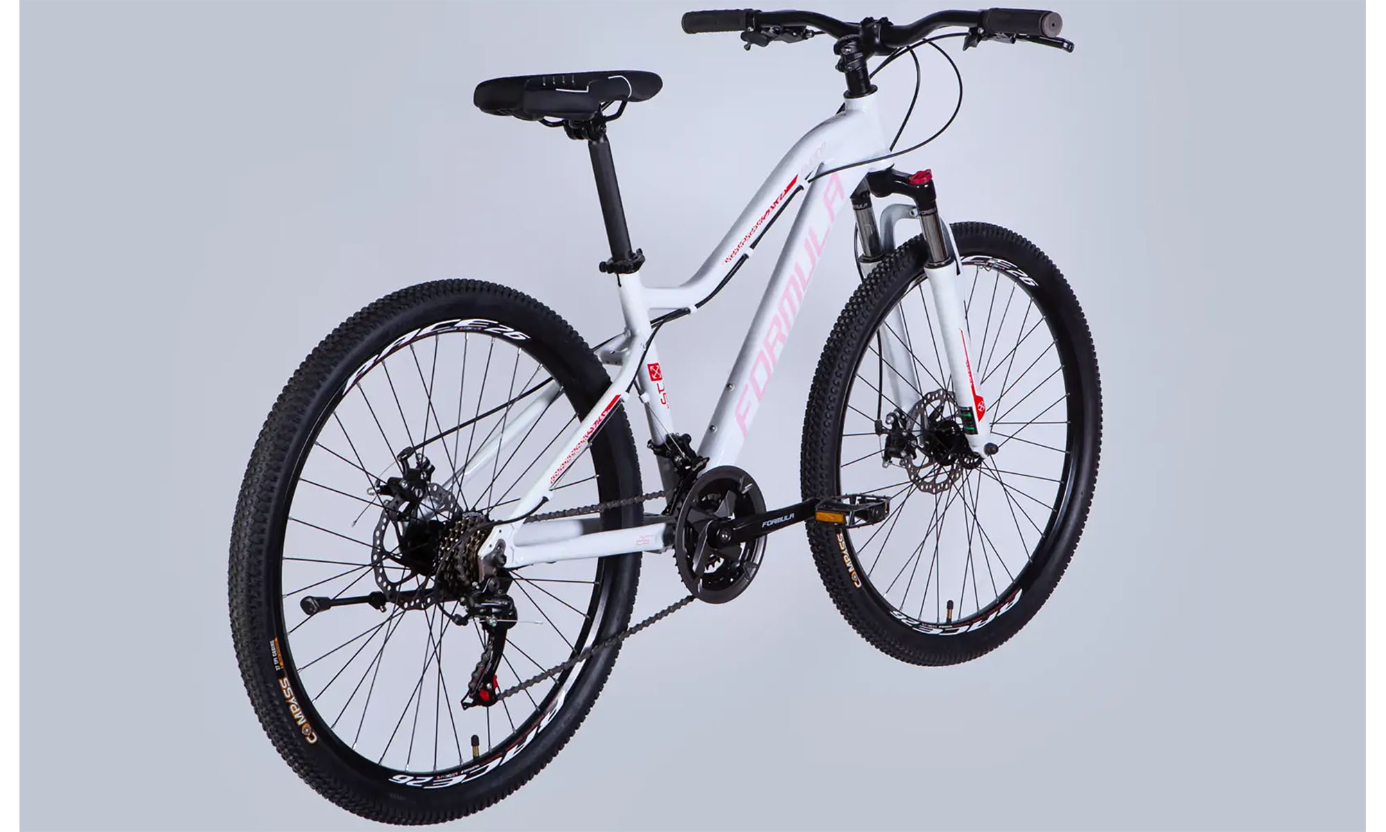 Велосипед Formula ALPINA DD FR, 26", размер S, рама 15", год 2026, белый с розовым 2