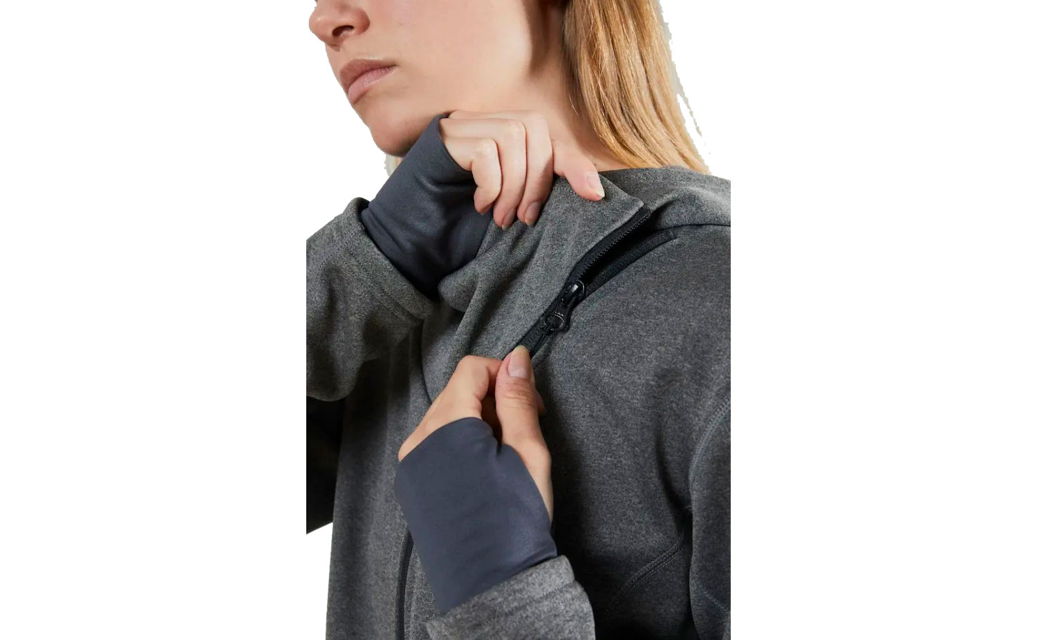 Кофта Craft Sports Fleece Assymetric женская, размер M, сезон AW 19, серый 6