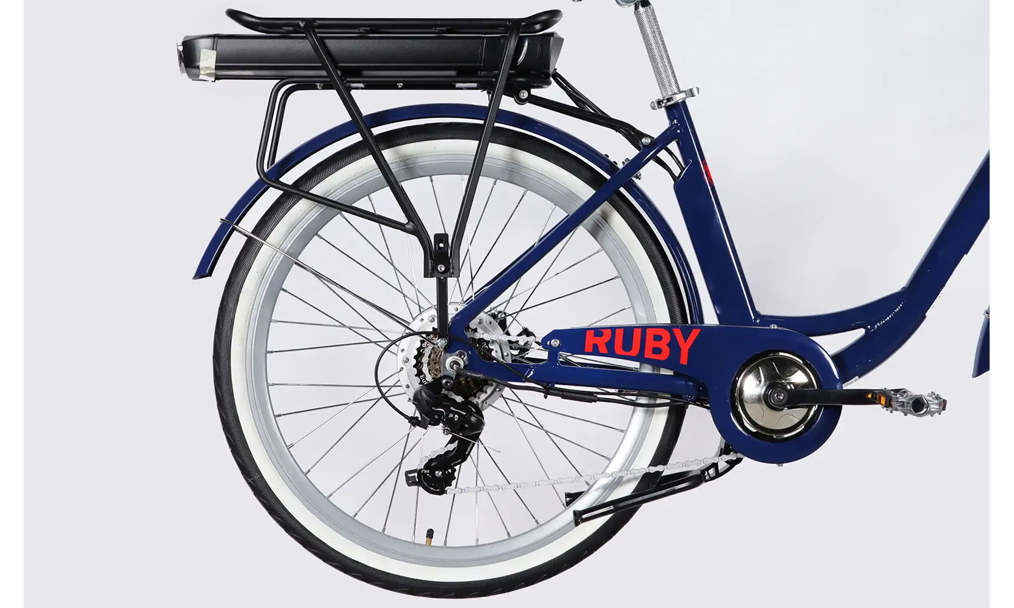 Велосипед з електроприводом Dorozhnik eRUBY DD FR 26", розмір M, рама-17", 48B, 15А*г, 500Вт, рік 2026, темно-синій 2