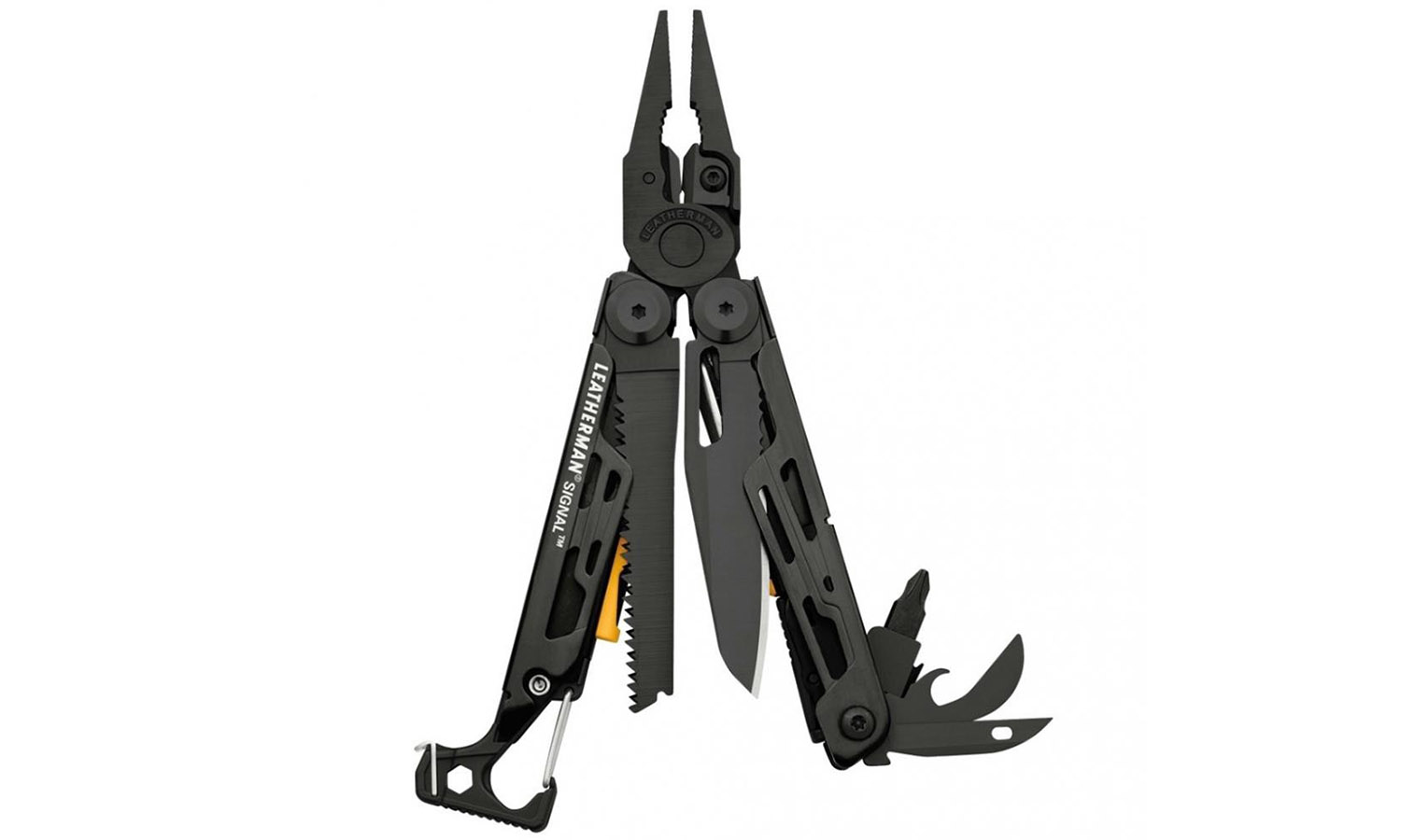 Фотография Мультиинструмент LEATHERMAN SIGNAL BLACK, синтетический чехол, картонная коробка 