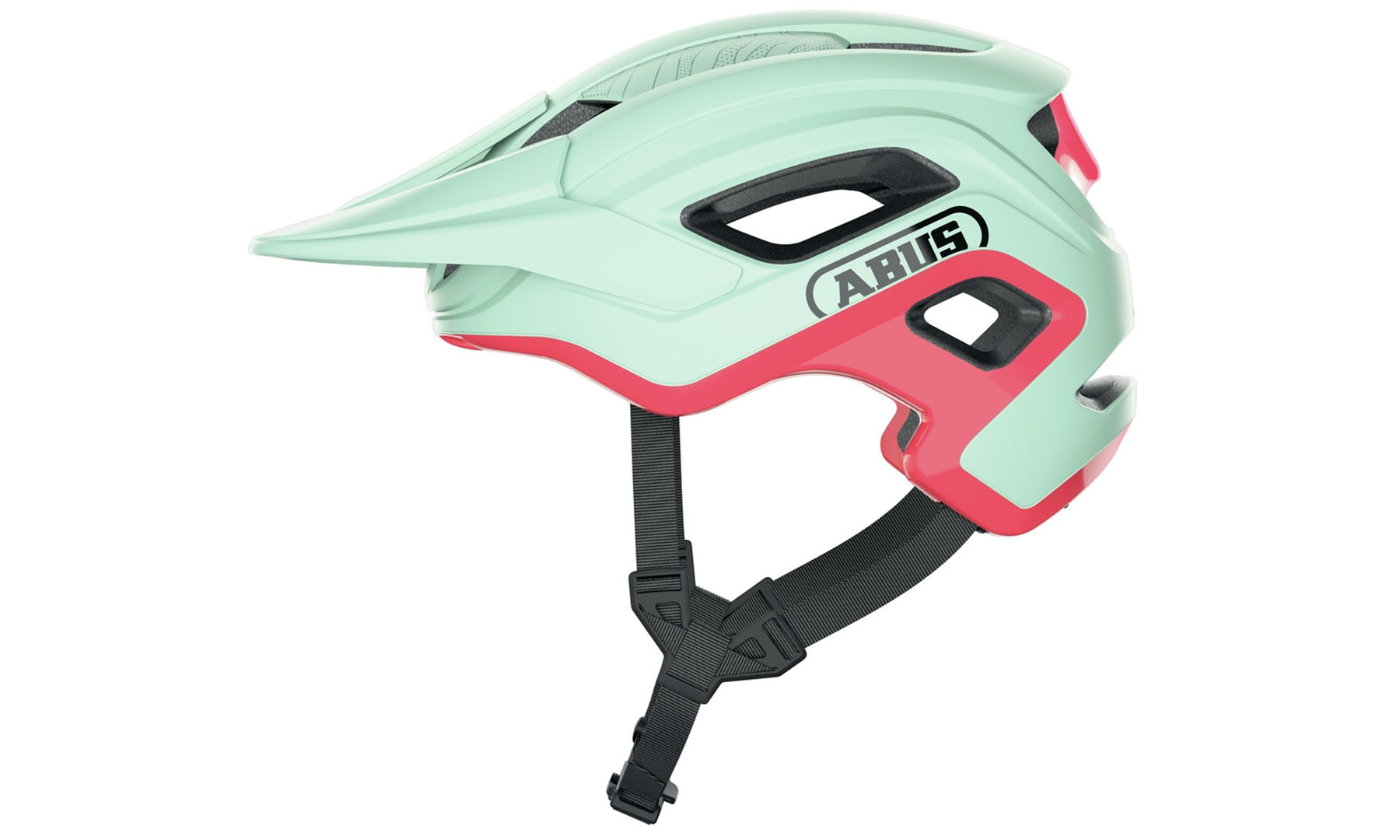 Велошлем спортивный ABUS CLIFFHANGER Iced Mint, размер M (54-58 см), зелено-красный 