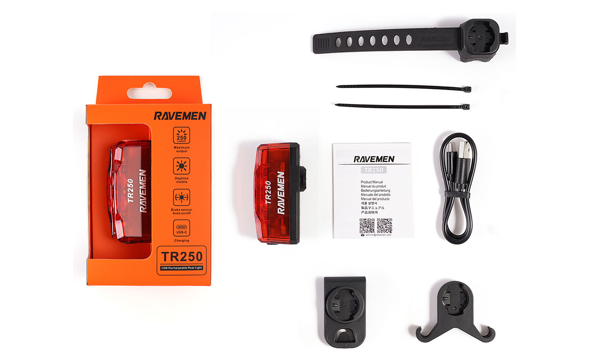 Заднє світло Ravemen TR250 (250 lm, 800 mAh) з датчиком руху 2