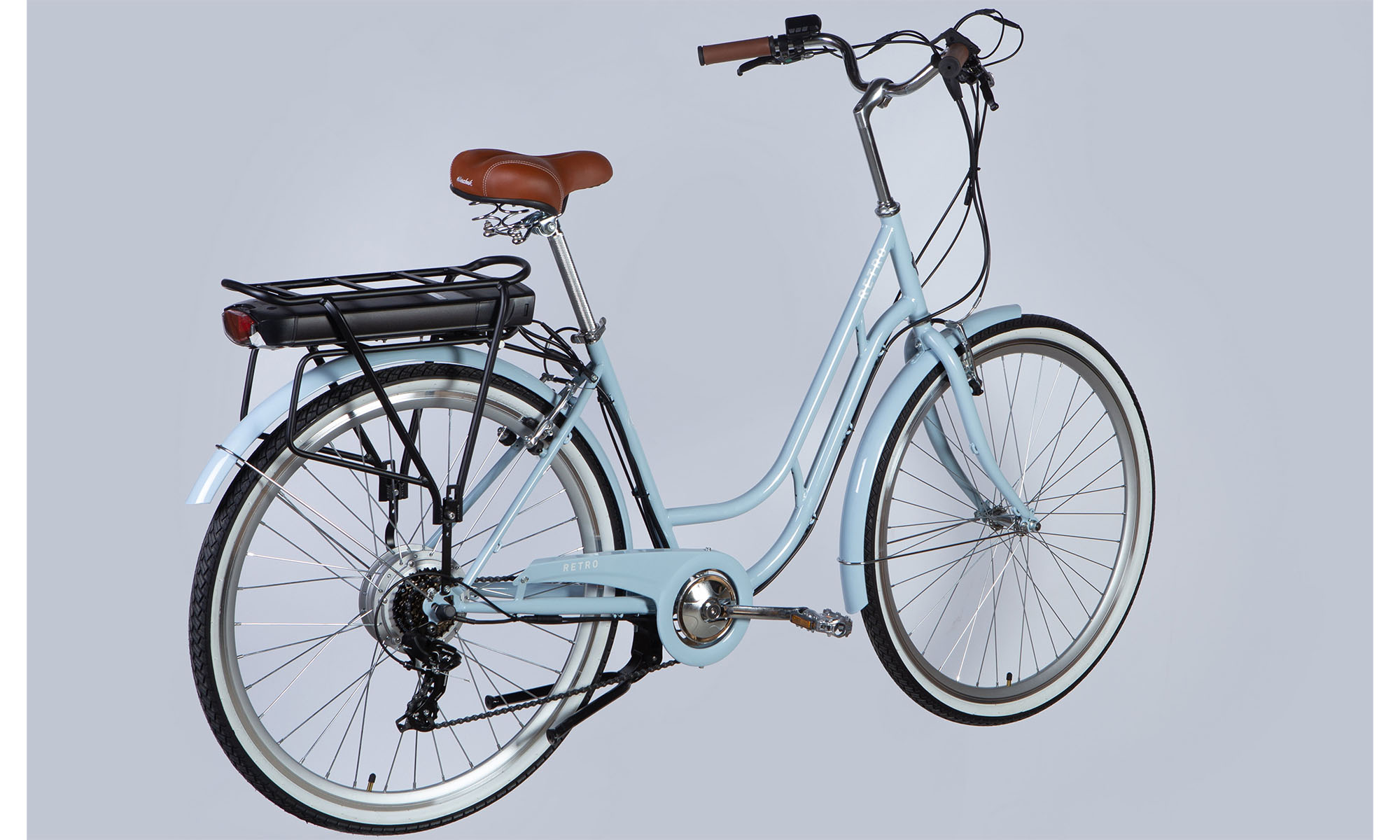 Велосипед с электроприводом Dorozhnik eRETRO Vbr FR 28", размер L, рама-19", 36B, 12.5А*ч, 500Вт, год 2025, светло-голубой 4 Велосипед с электроприводом Dorozhnik eRETRO Vbr FR 28", размер L, рама-19", 36B, 12.5А*ч, 500Вт, год 2025, светло-голубой 4