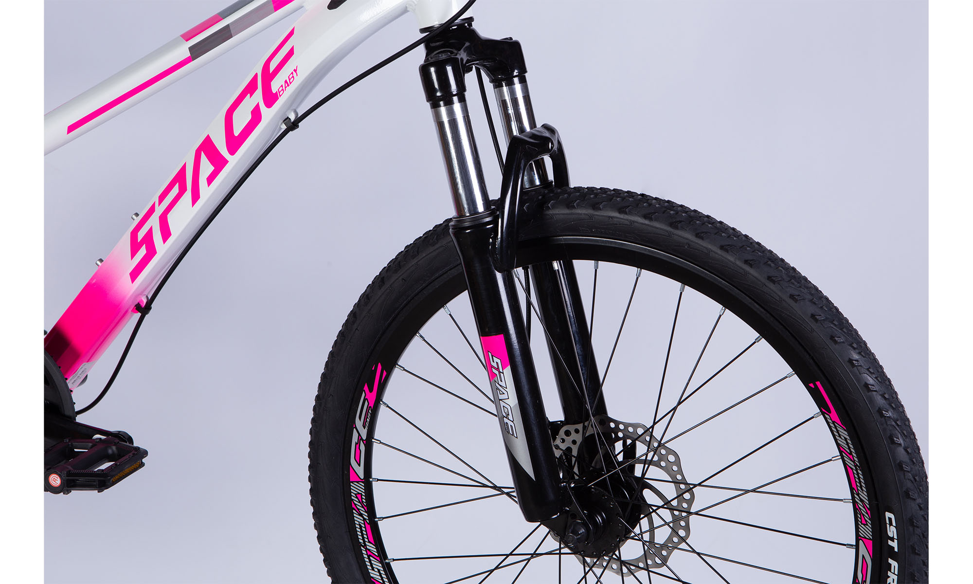 Велосипед SPACE MERCURY DD FR 24", размер XXS, рама 11", 2025, бело-розовый  3