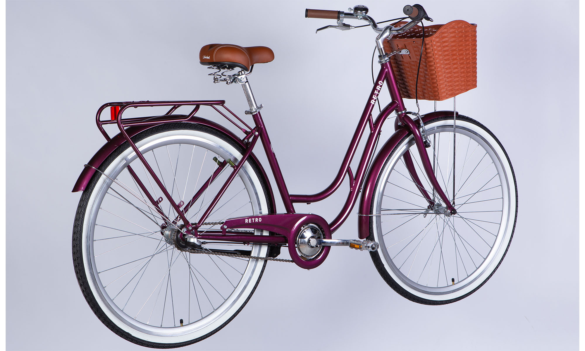 Велосипед Dorozhnik RETRO PH 28" размер L, рама 19" 2025, малиновый  4