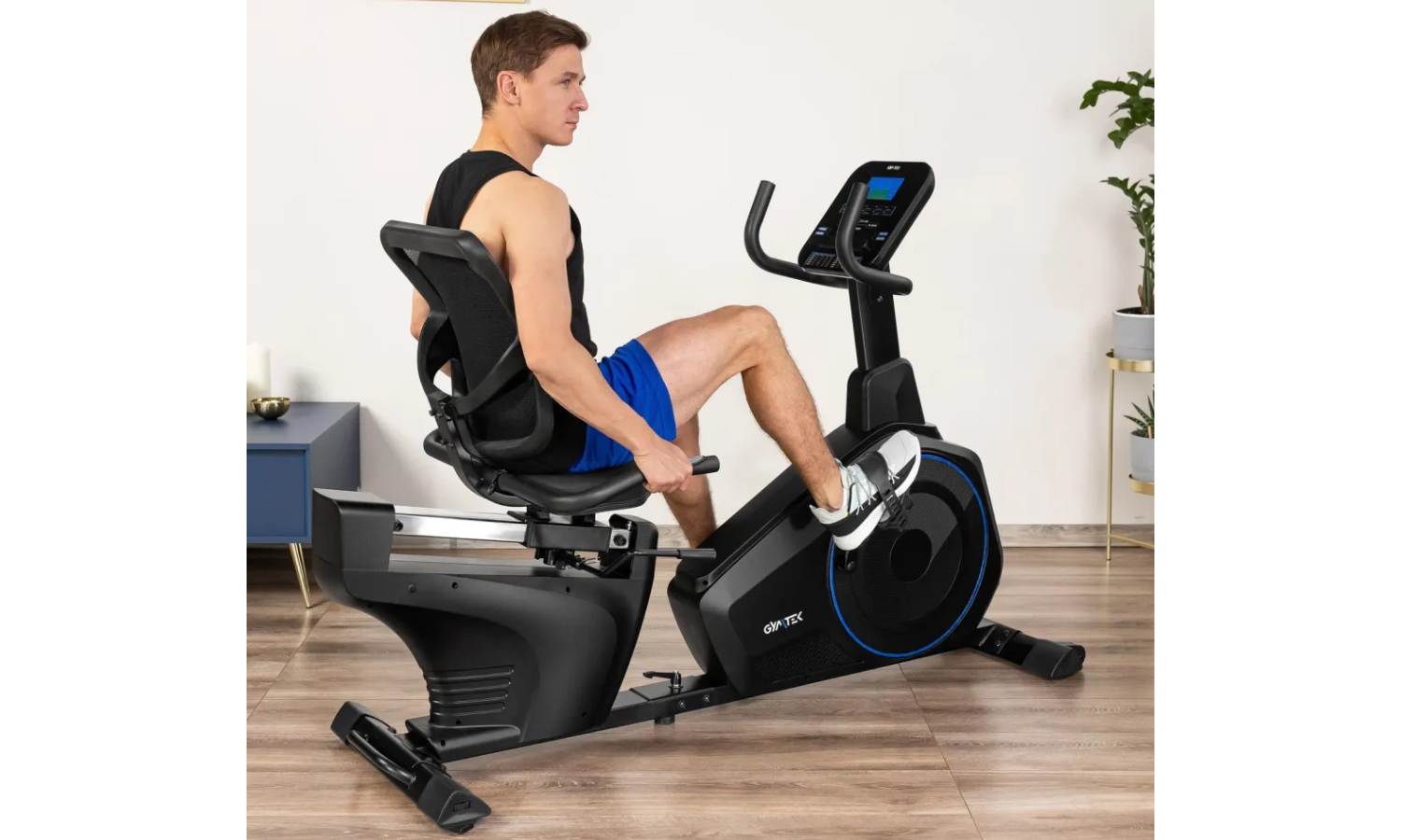 Горизонтальный велотренажер Gymtek XBR6000 электромагнитный синий 19