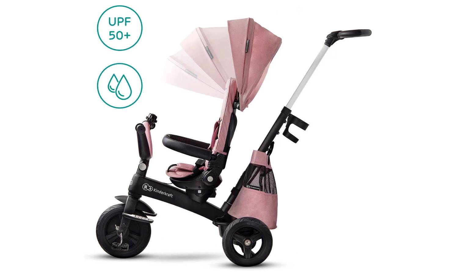 Триколісний велосипед Kinderkraft Easytwist Mauvelous Pink 7