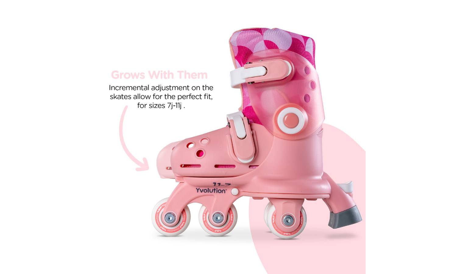 Роликовые коньки Yvolution Twista, размер 30-34, розовый 4