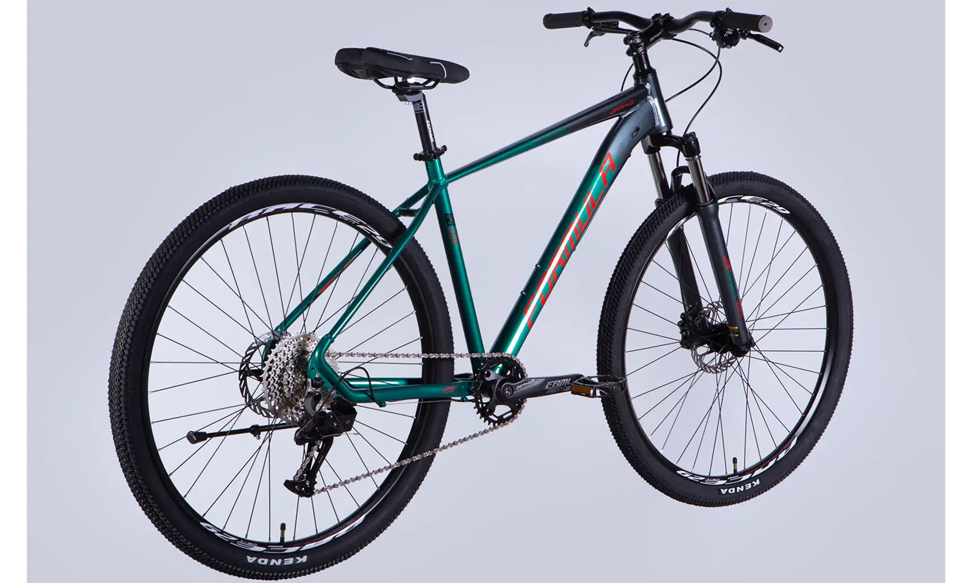 Велосипед Formula ZEPHYR 1.0 HDD 29", размер L рама-19", год 2026, темно-серебристый с зеленым 4