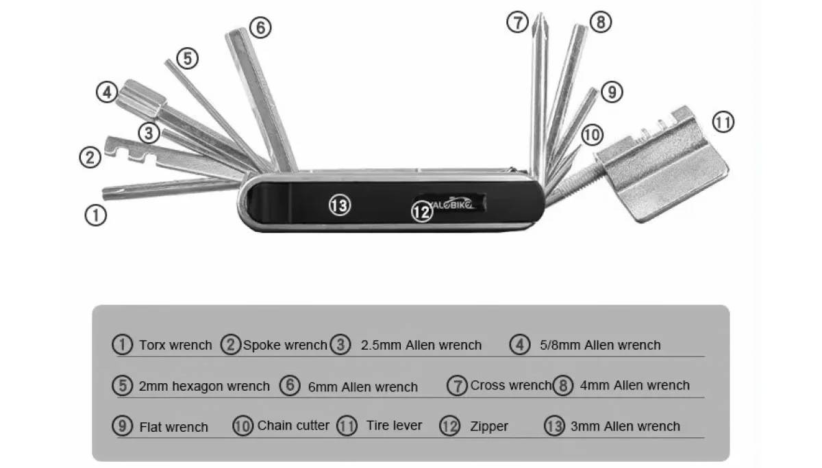 Фотографія Мультитул Yal Bike 13 функцій 3