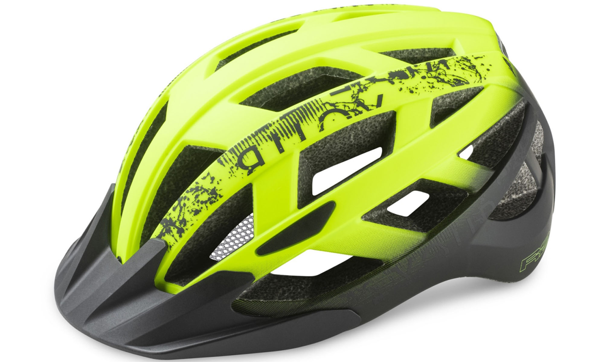 Шлем R2 Lumen цвет неоново желтый/черный матовый, размер L 58-62 см