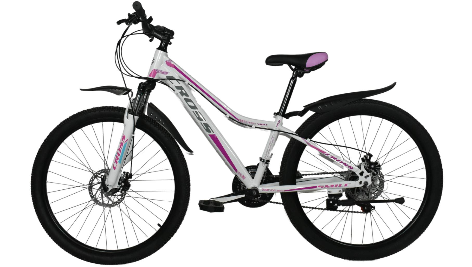Фотография Велосипед Cross SMILE 24", размер XXS рама 12" (2024), Бело-фиолетовый 3
