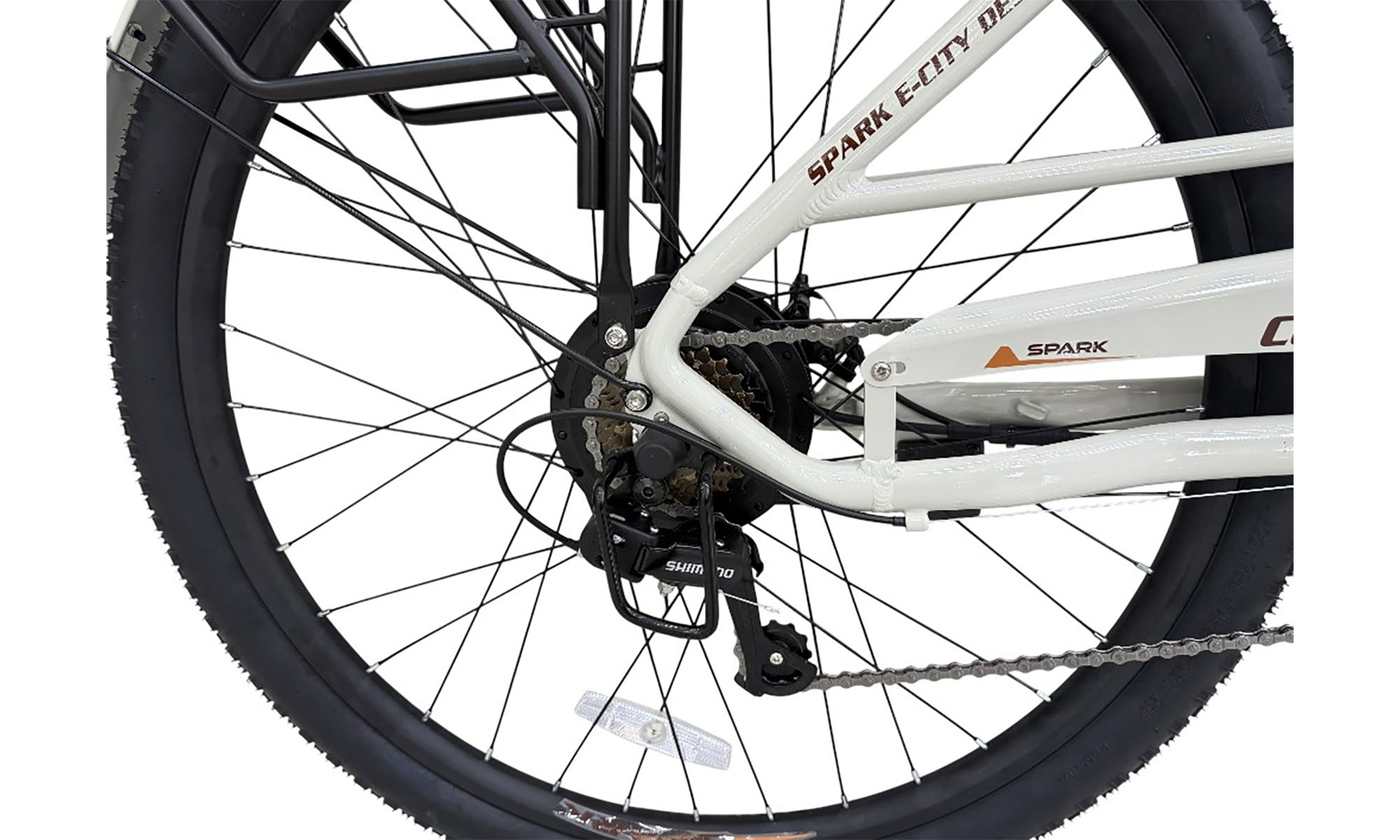 Велосипед с электромотором SPARK E-CITY COMFORT 28", размер M, рама 18", 48V/500W/12,8Ah, год 2026, светло-серый 2