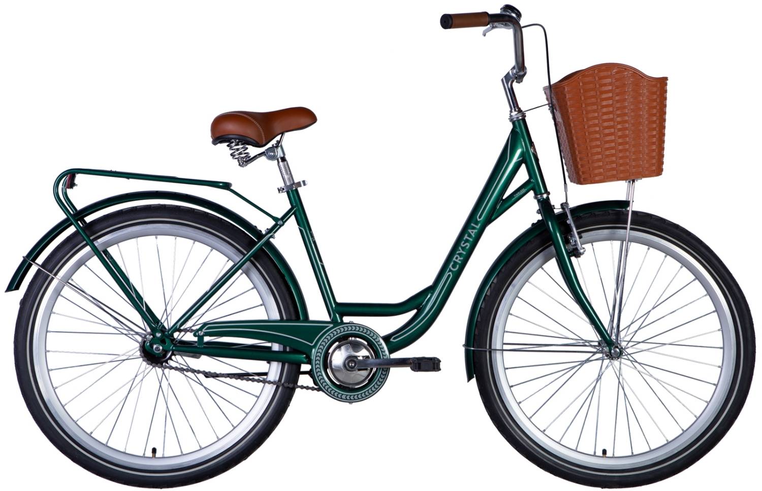 Фотография Велосипед Dorozhnik CRYSTAL 26" размер М рама 17 2024 Зеленый
