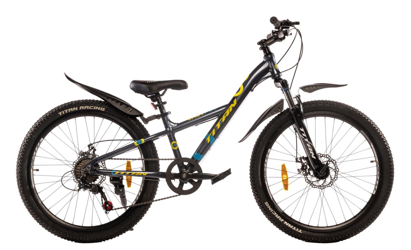 Фотография Велосипед Titan CALYPSO 24" размер XXS  рама 11 2022 Серо-желтый