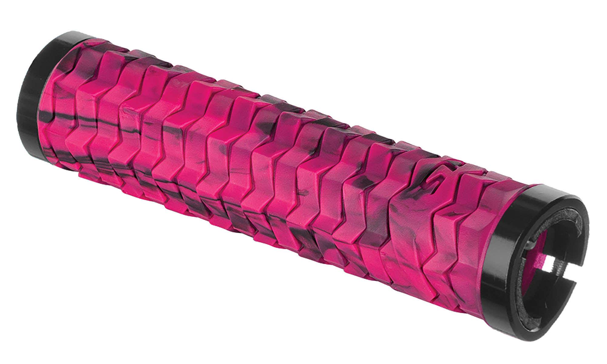 Ручки на руль с двумя замками KLS Poison Double LockOn розовый/черный 