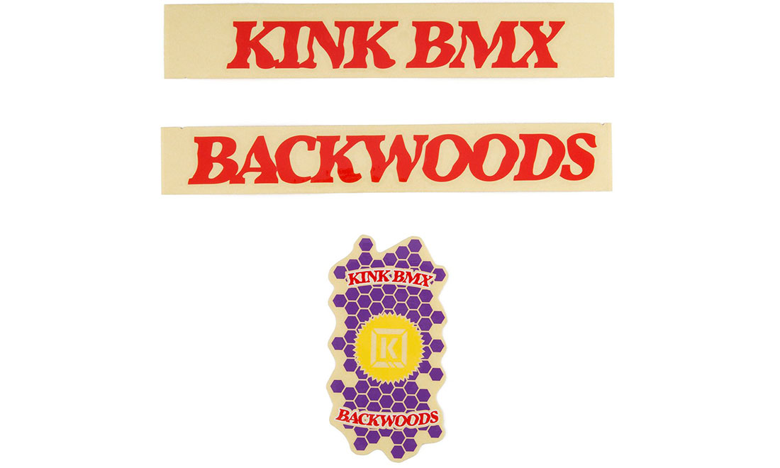 Набор наклеек на раму KINK BMX Backwoods Decal Kit красные