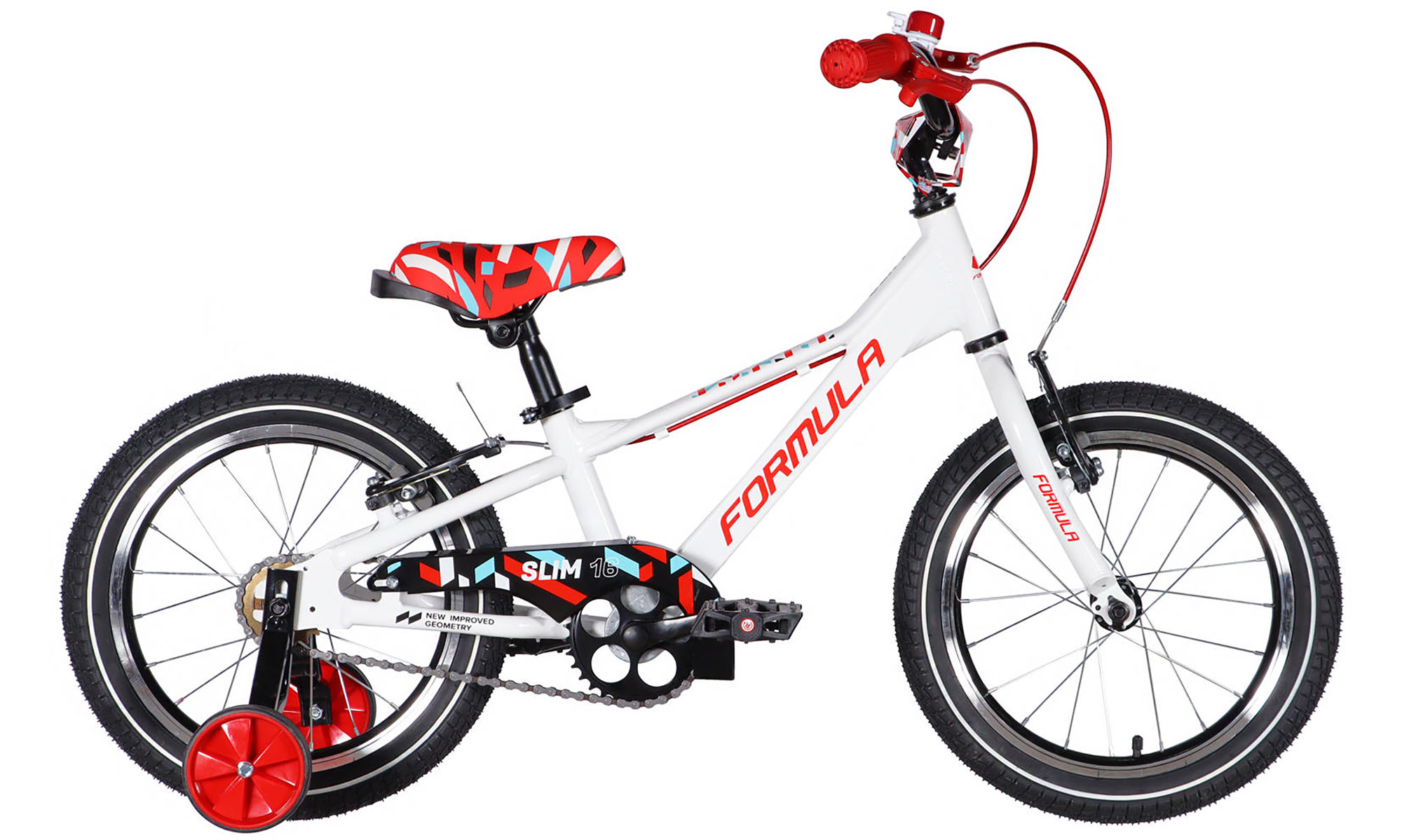 Велосипед Formula Kid SLIM Vbr FR 16", размер XXS, рама-8,5", год 2026, белый с красным 