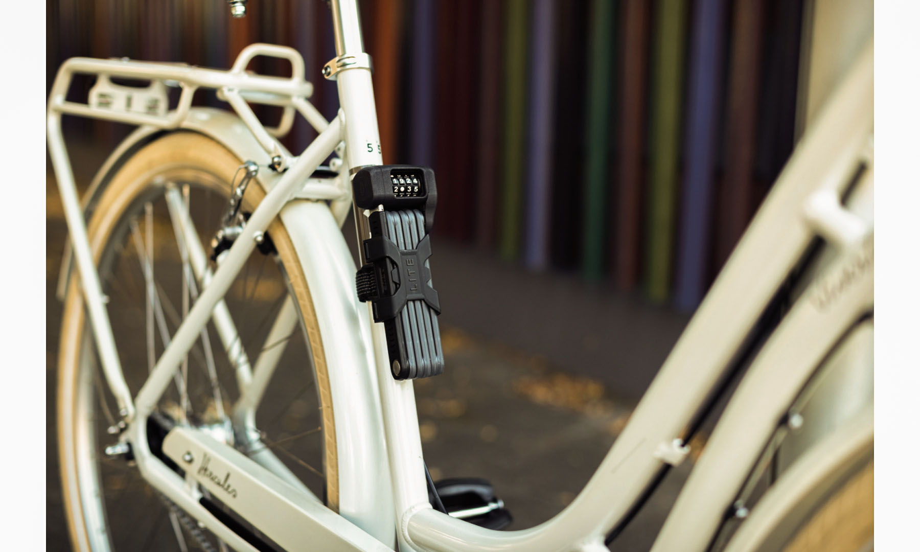 Фотографія Замок сегментний ABUS 6055C/85 Bordo Lite чорний + кріплення SH 5