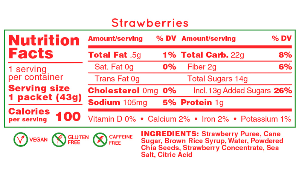 Гель енергетичний HUMA Strawberries 42 г Полуниця 2